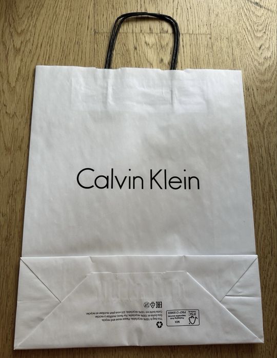 Torba papierowa Calvin Klein biała duża