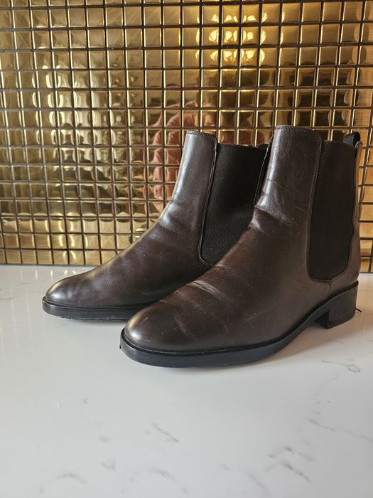 Buty Högl sztyblety damskie ciemny brąz skóra 41 wkładka 26,5cm