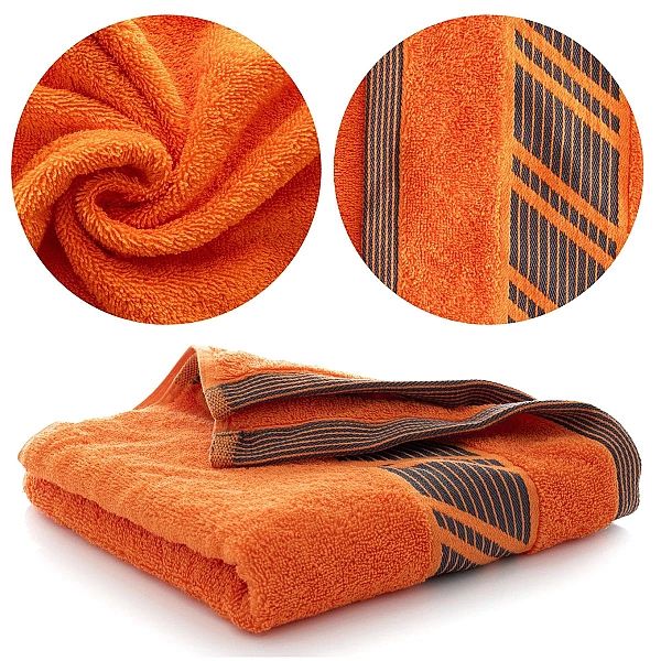 Ręcznik Kąpielowy 50x90 Bawełniany Frotte 500g/m2 Orion Pomarańczowy