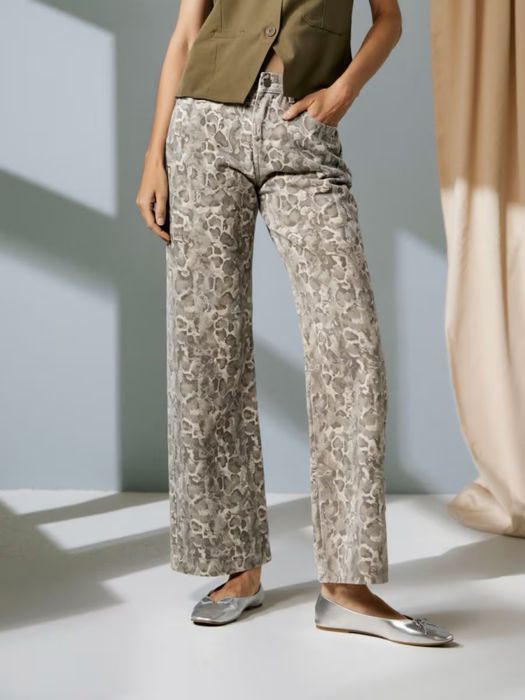 Нові! Прямі джинси straight wide leg труби у зміїний принт 32 xxs-xs