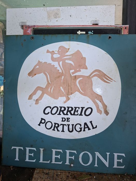 Placa Antiga Esmaltada dos CTT
