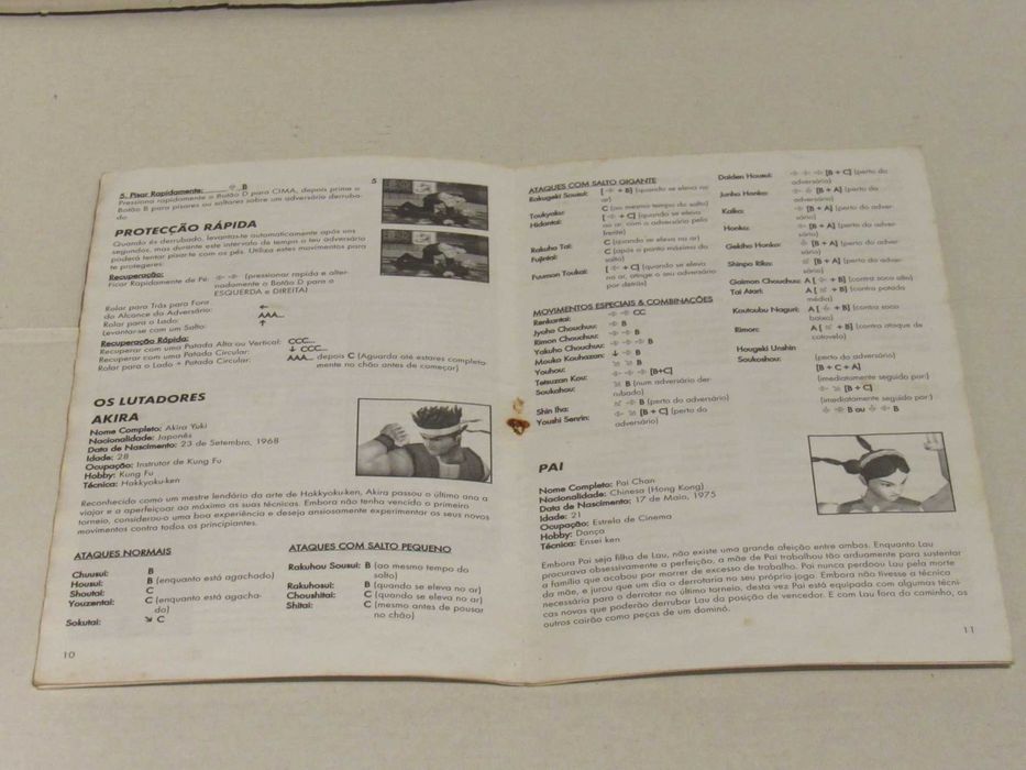 Manuais PT Virtua Fighter 1 e 2 Sega Saturn