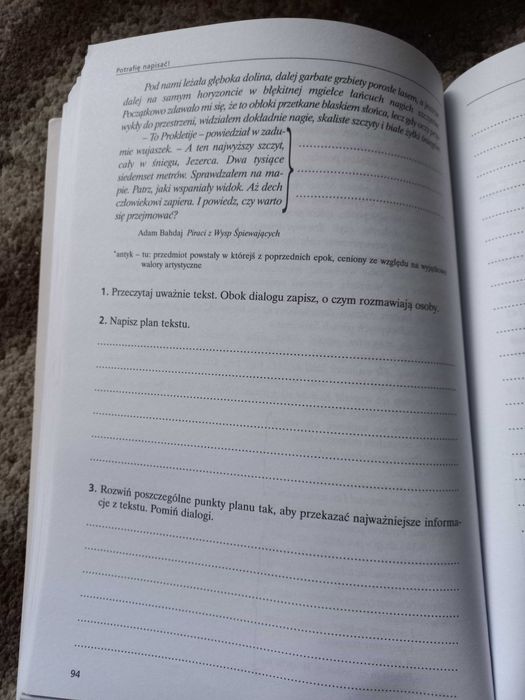 Język Polski "Potrafię napisać" Opowiadania odtwórcze