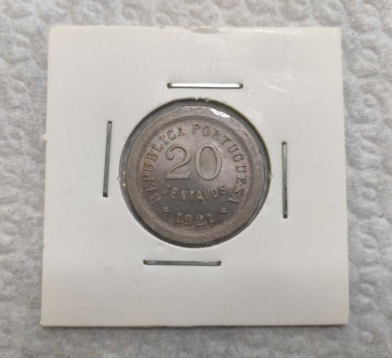 Moeda 20 Centavos 1921 - P FECHADO - Bela/Soberba