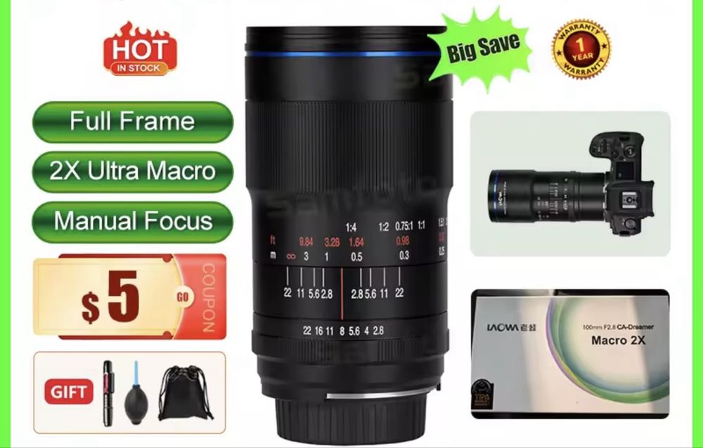 Обʼєктив  Venus Optics Laowa 100mm f/2.8 2X Ultra Macro APO для Canon EF
