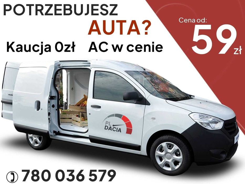 Wypożyczalnia wynajem BUSA | AC w cenie | Kaucja 0zł | mały bus dostawczy Dokker | Kangoo Berlingo Partner Doblo Combo / cały Śląsk