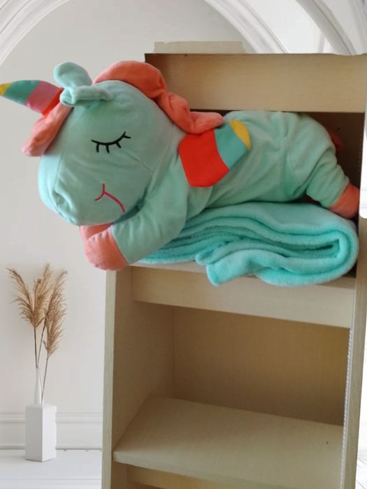 Przecudowny duży jednorożec 3w1 kocyk,poduszka,pluszak