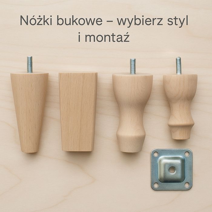 Nóżki drewniane bukowe
