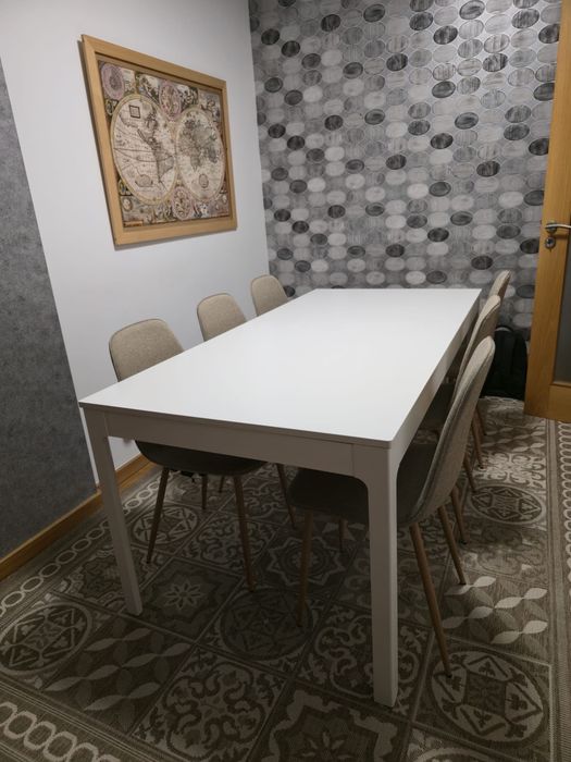 Mesa de Jantar Branca Extensível