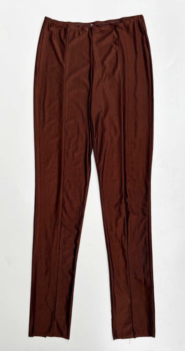 Legginsy Brązowe Brąz Satynowe L 40 Rozporki