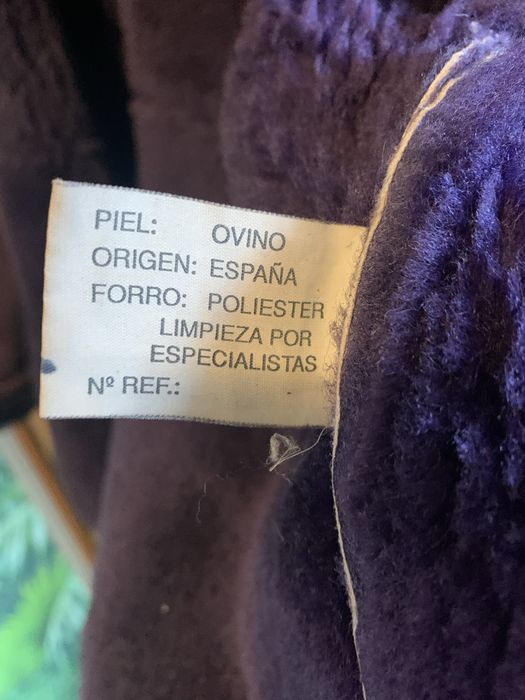 Fioletowy plaszcz zamszowy z owcy
