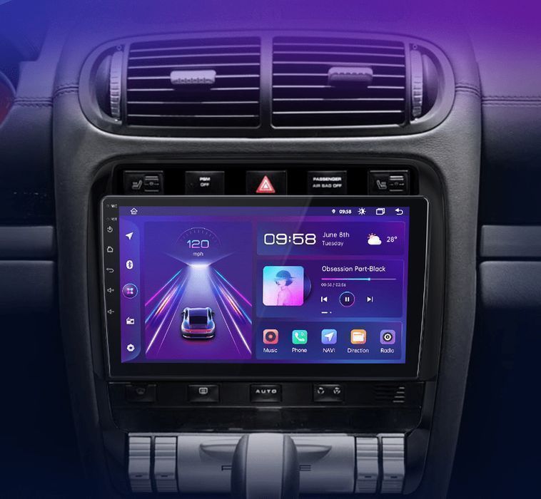 Porsche Cayenne 2002–2010 – Radio Android 15 9" CarPlay Android Auto 2GB/32GB GPS Nawigacja Stacja Multimedialna WiFi Bluetooth PL