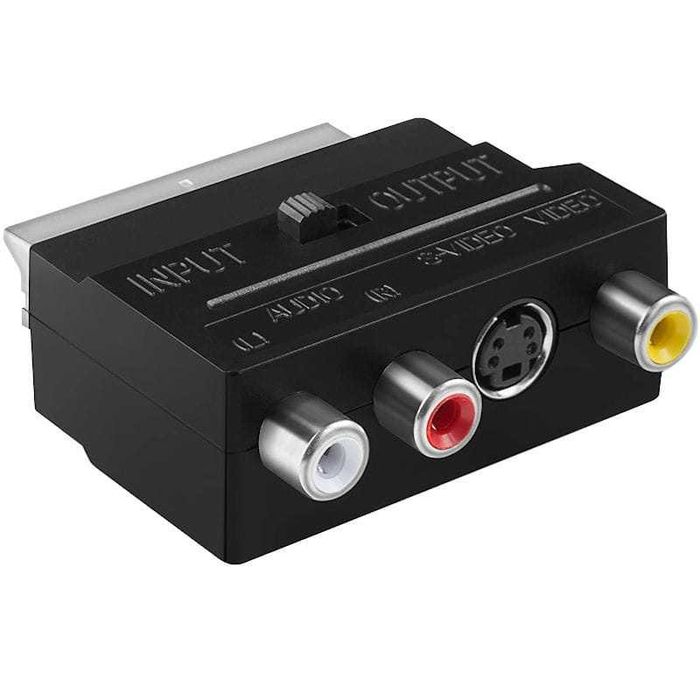 Adapter SCART - 3x RCA S-Video dwukierunkowy