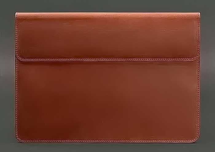 Чехол из прочной натуральной кожи для MacBook Air 13'' коньяк