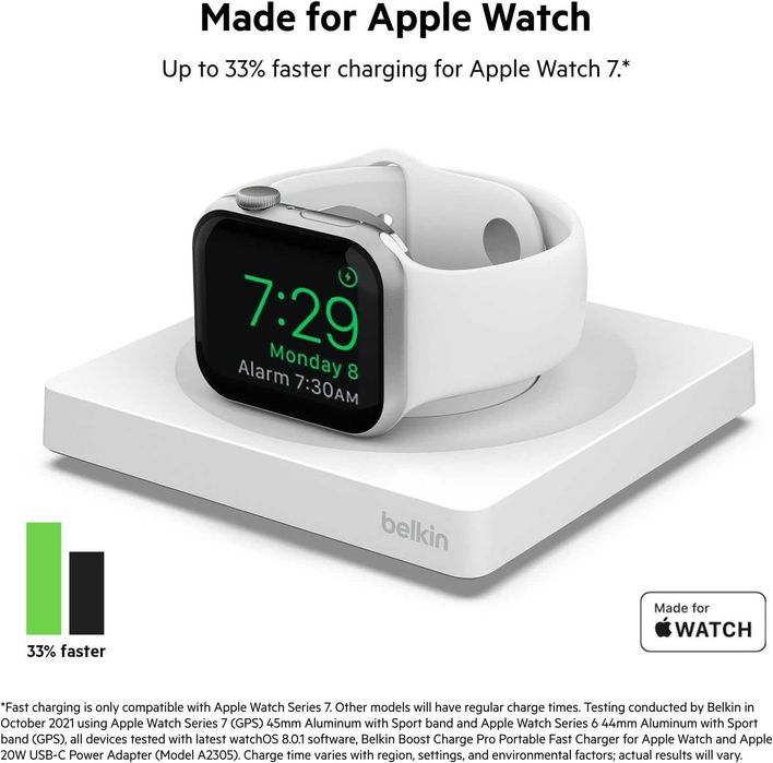Док-станція для Apple Watch Belkin BOOST CHARGE PRO + Apple Power adapter