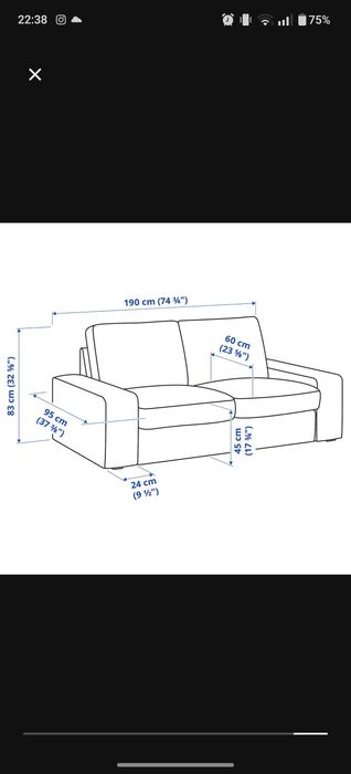 Sofá 2 lugares cinzento