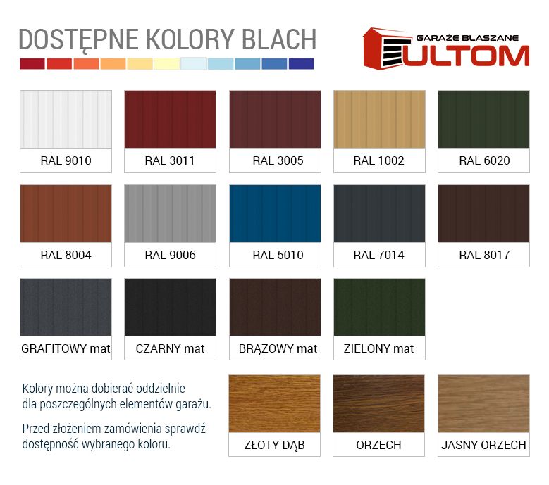 Garaż blaszany, blaszak, premium, 7x5,7x6,7x7,7x8,8x5,8x6 PROFIL