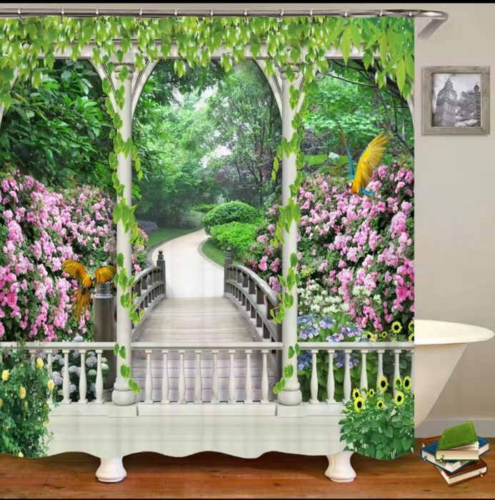 Cortina banheira L180 A220 tecido lavável