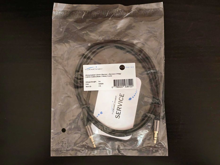 Kabel Audio Premium Stereo Aux Mini Jack 3.5mm 1m 100cm KabelDirekt Pro 175
