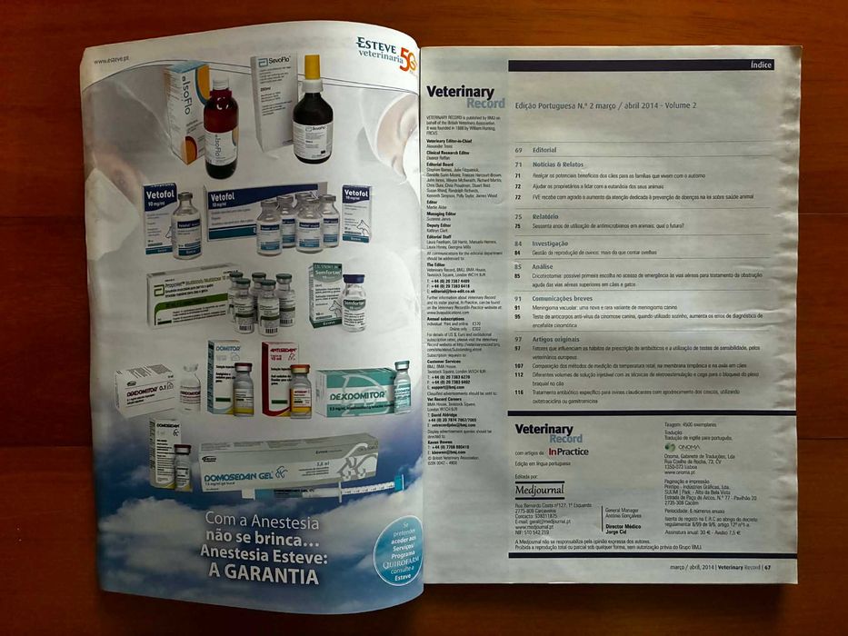 Revista Veterinary Record - Março/Abril 2014
