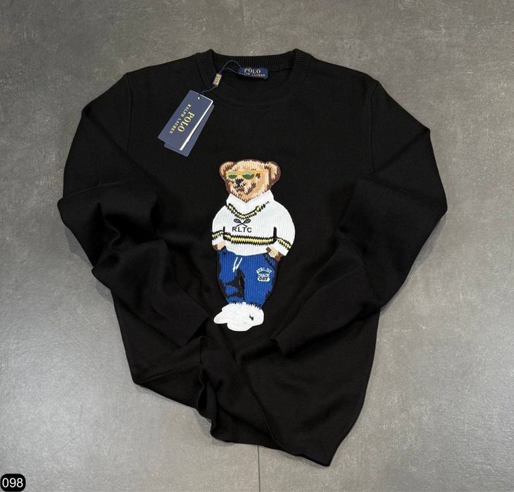 POLO RALPH LAUREN свитер с медведем мужской черный оригинал