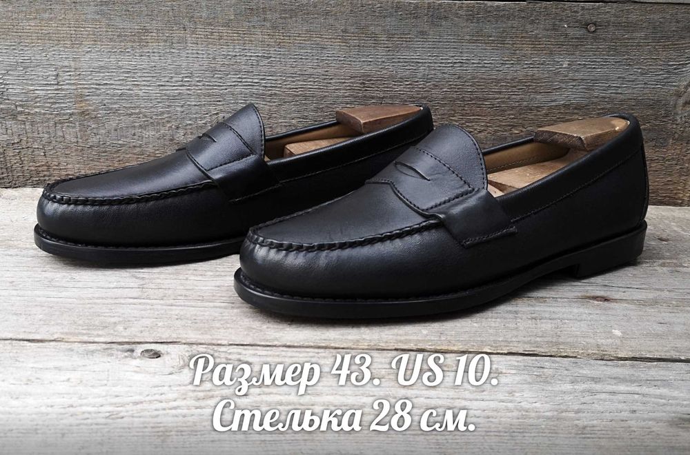 Brooks&Brothers р 43 США Лофери Чорні Шкіряні Туфлі Чоловічі Мокасини