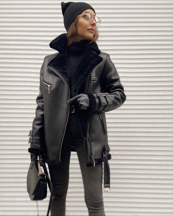 Дублянка авіатор оверсайз еко шкіра