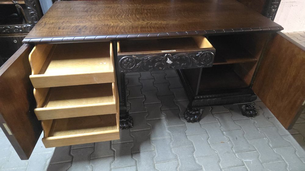 Biblioteka + biurko Antyk Neorenesans Lwie Łapy Gabinet