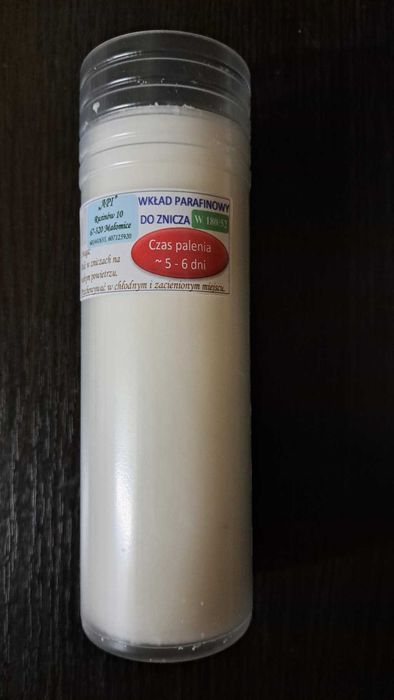 Wkłady do zniczy 180/52 od producenta, 5-6 dni, 24 sztuki