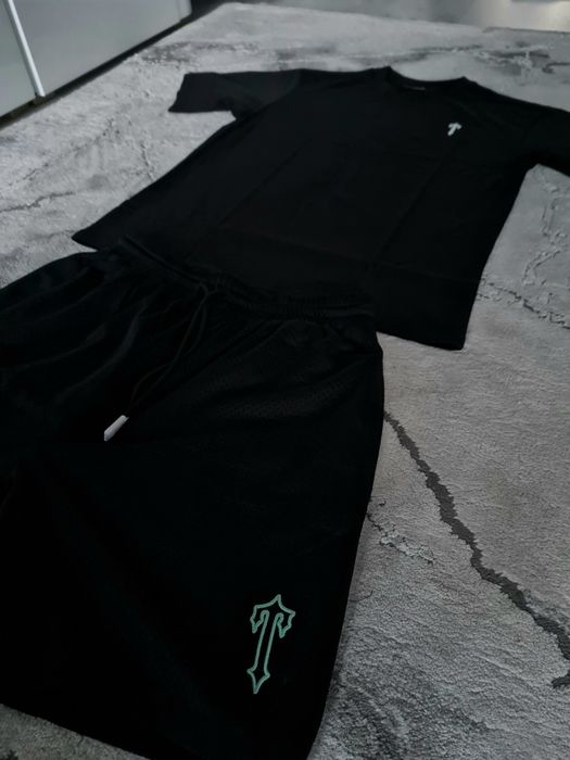Czarny krótki set Trapstar komplet dres nowy UK Drill Tanio