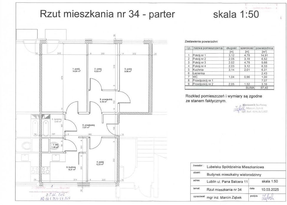 LSM- P. Balcera 11 Lokal mieszkalny nr 34
