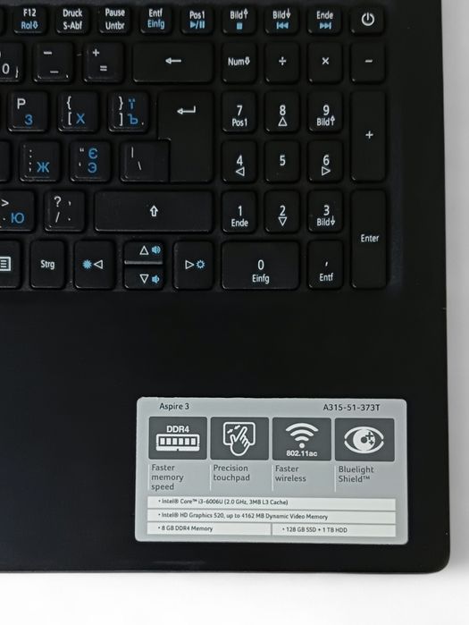 Ноутбук Acer Aspire³ A315 Core i3 8/128GB DDR4 SSD M2 Nvme 15.6"