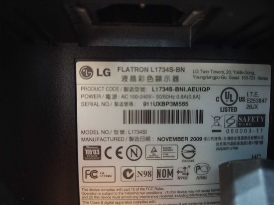 Ecrã 17 polegadas LG