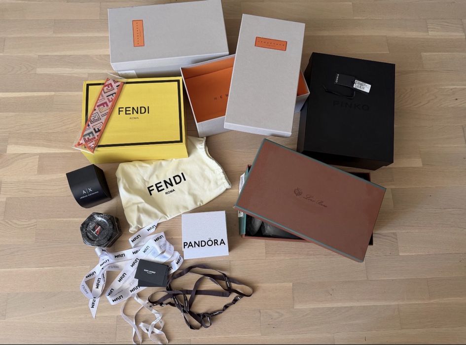 Коробки fendi henderson loro piana pinko pandora armani g-shock