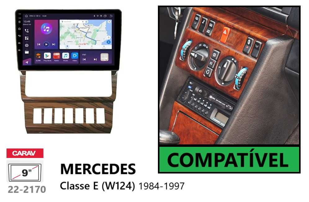 Rádio 2DIN 9" [4+32GB] MERCEDES • Classe E (W124) • (W210) • Android