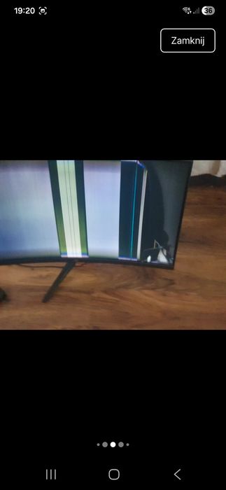 Monitor Asus rog 32 zakrzywiona matryca  uszkodzona