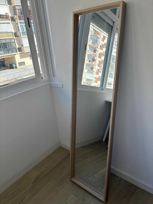 Espelho Ikea Espelho, ef carvalho c/velatura branca, 40x150 cm