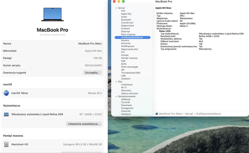 MacBook Pro 16” M3 Max 16CPU / 40GPU | 128 GB RAM | 1 TB | Space Black