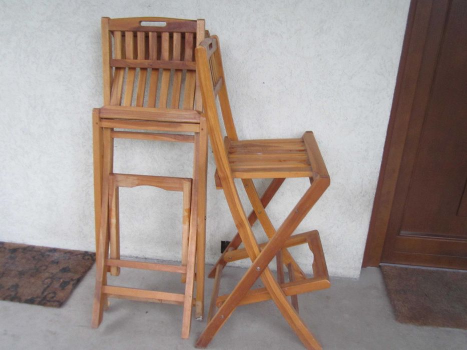 Składane Krzesła Barowe 2 Szt. lite drewno tekowe