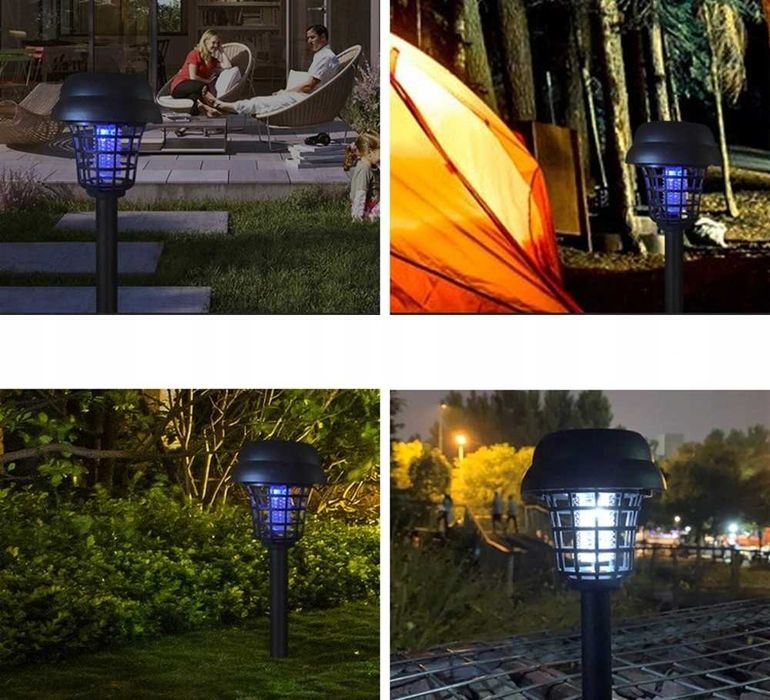 2x Lampa Solarna Owadobójcza UV na Komary Ćmy Owady