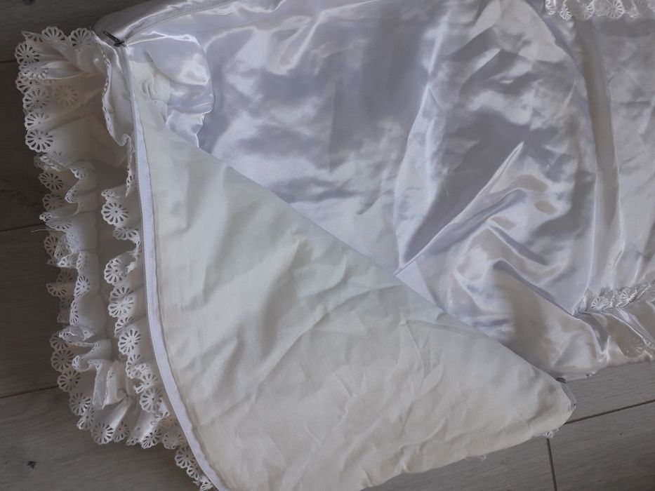 Becik śpiworek spiwor niemowlęcy do chrztu bialy PRL