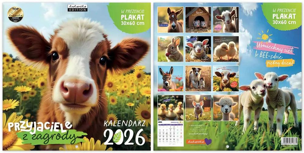 Kalendarz Classic Q PRZYJACIELE Z ZAGRODY. Kukartka. Nowy Produkt