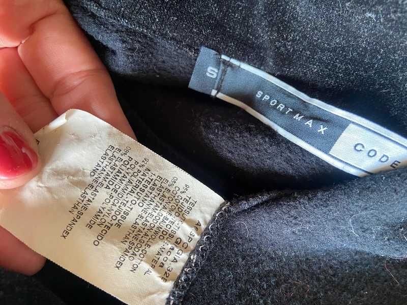 Sportmax code s m bluza kurtka ramoneska czarna wstawki z koronki s m