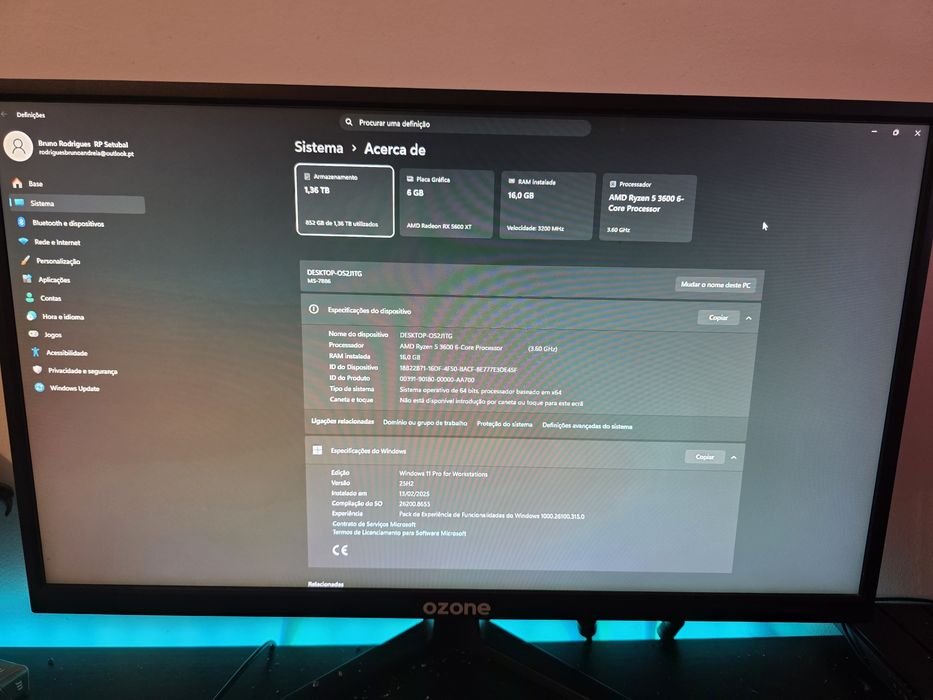 Pc gaming, monitor, teclado e rato