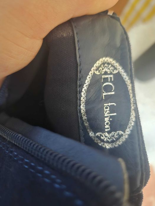 Botins plataforma salto largo azul marinho FCL Fashion tamanho 36