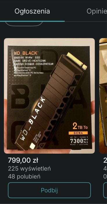 nowy ssd nvme 2280 m2 wd black sn850x heatsink 2tb