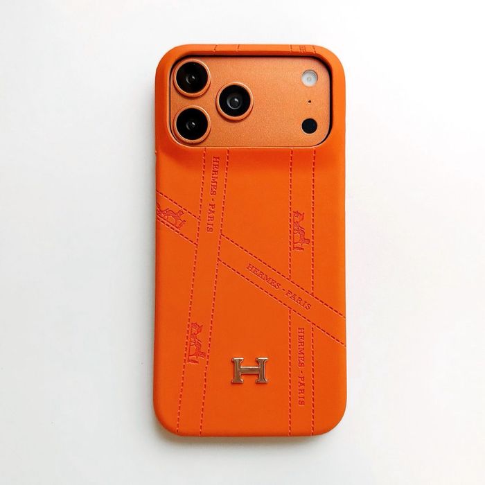 Чохол для Iphone 17 PRO MAX оранжевий в стилі Хермес