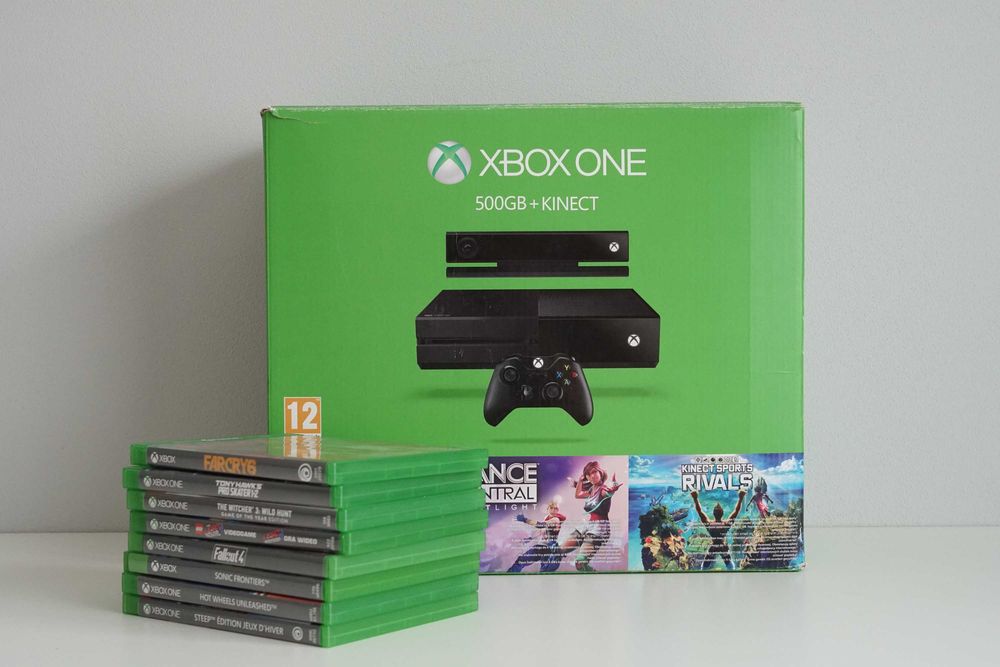 Konsola Xbox One 500GB + Kinect + 2 Pady + Pilot + Gry (Bogaty Zestaw!)