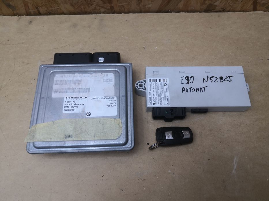 Zestaw startowy BMW e90 e91 N52B25A sterownik cass 2 kluczyk automat
