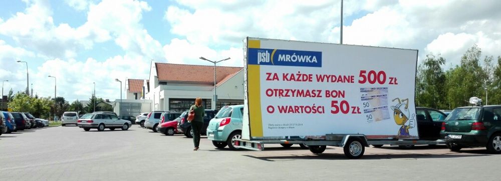 Przyczepa reklamowa, przyczepka reklamowa Biała Podlaska, Terespol